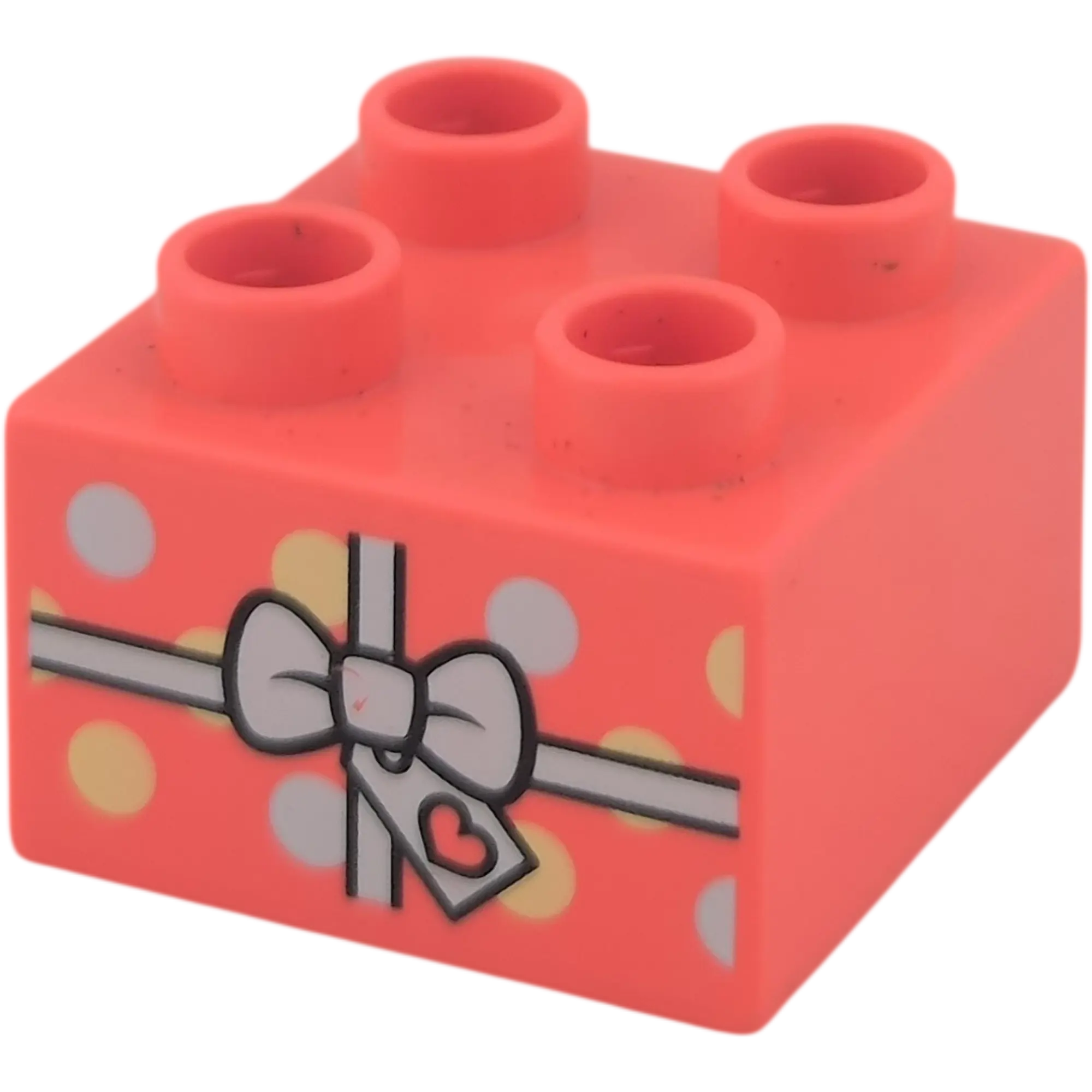Lego Duplo 2x2 Stein Knallpink mit Geschenk und Herz